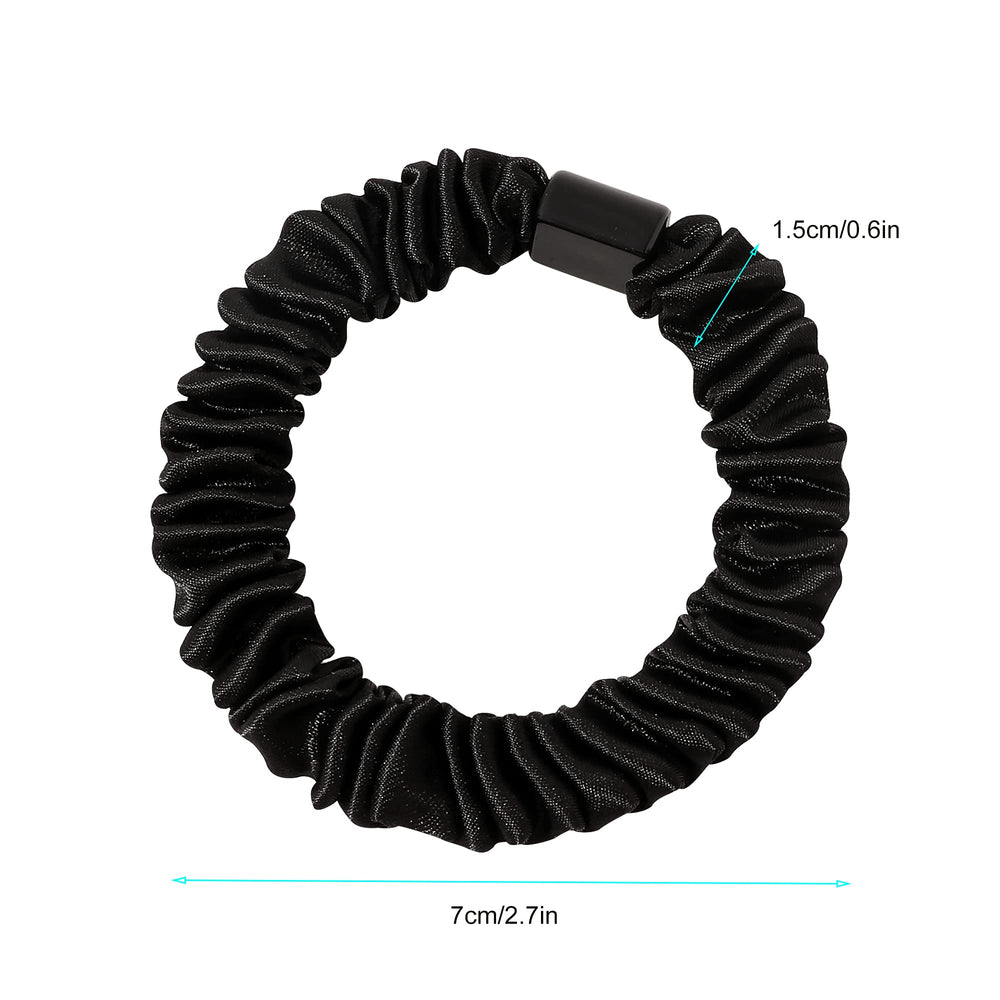 Ivyu black mini scrunchy securing a tidy ponytail