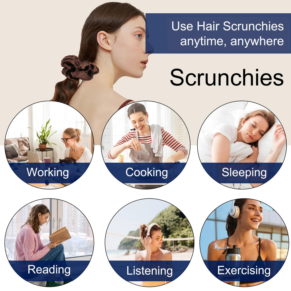 Ivyu satin scrunchies for thick hair grip securely