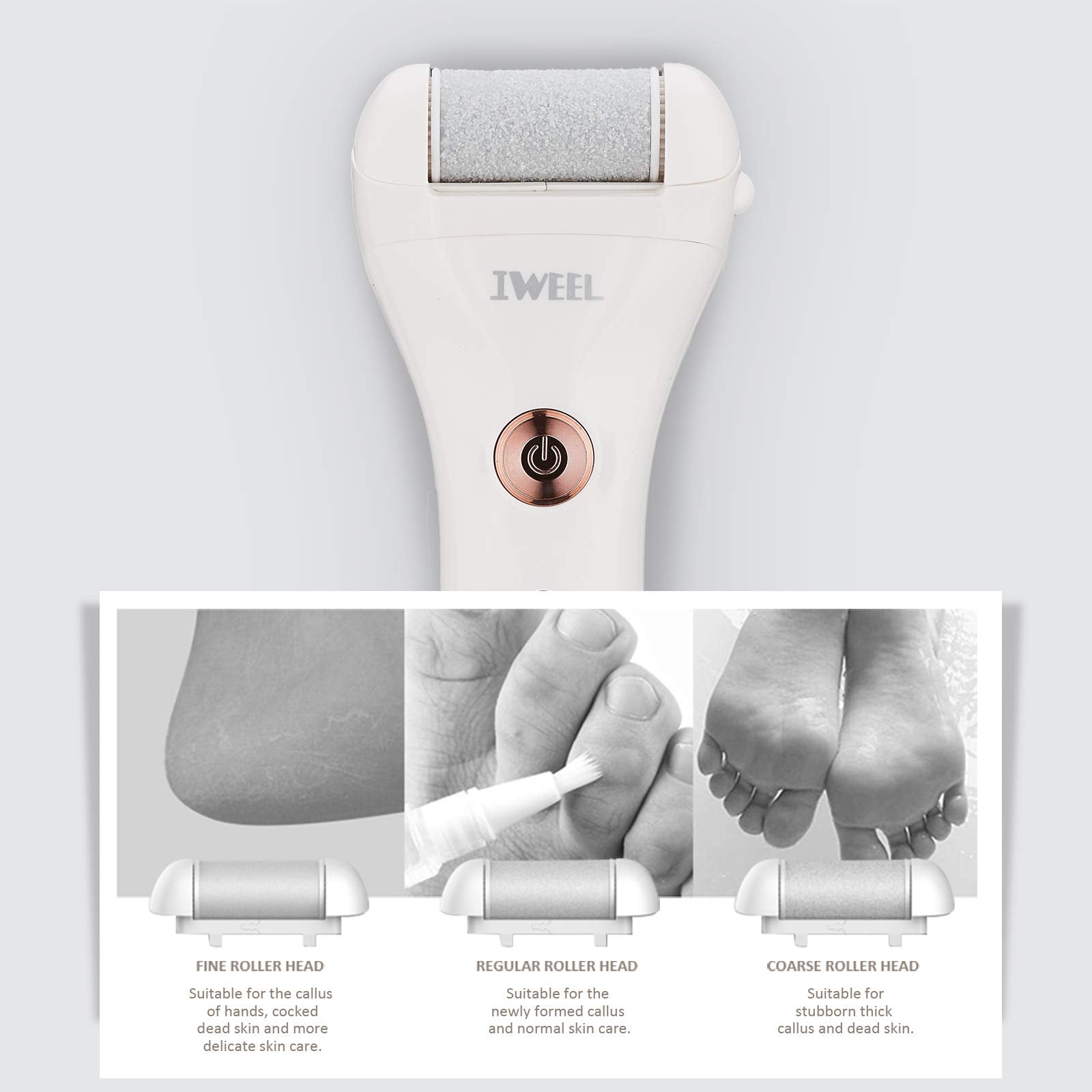 IWEEL cordless foot file for mess-free, convenient sessions