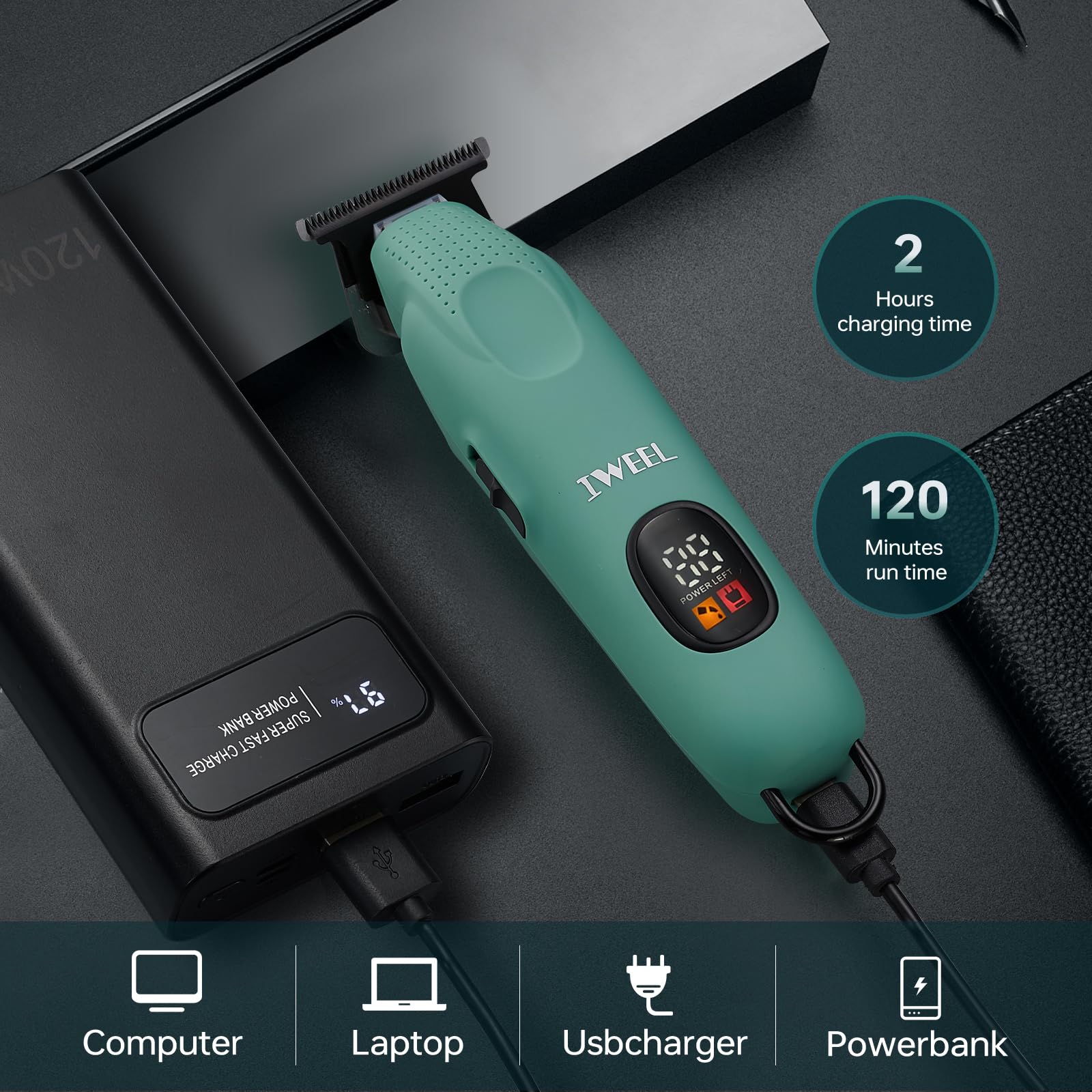 IWEEL cordless design for convenient, portable grooming