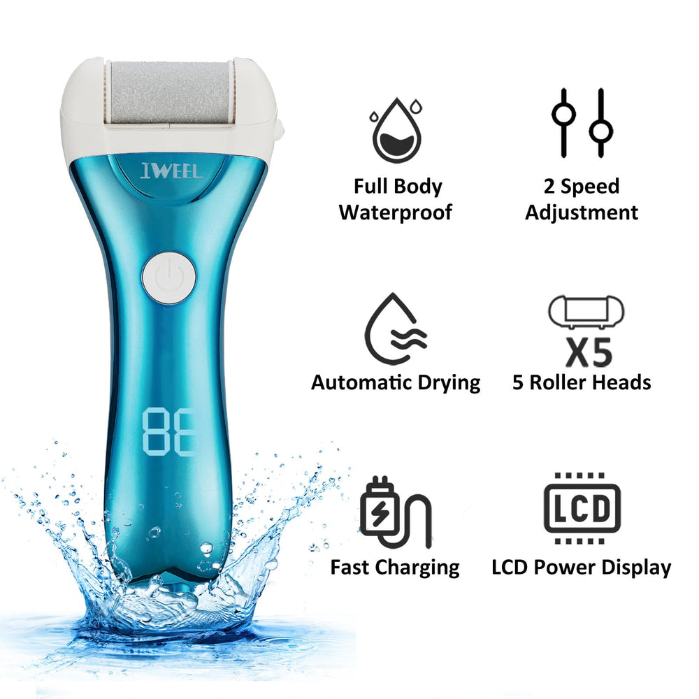 IWEEL electric foot file roller heads set for versatile skin care.