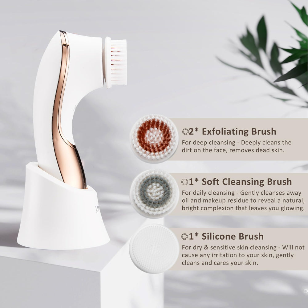 IWEEL exfoliating head alternate angle for deeper cleanse and refreshed skin.