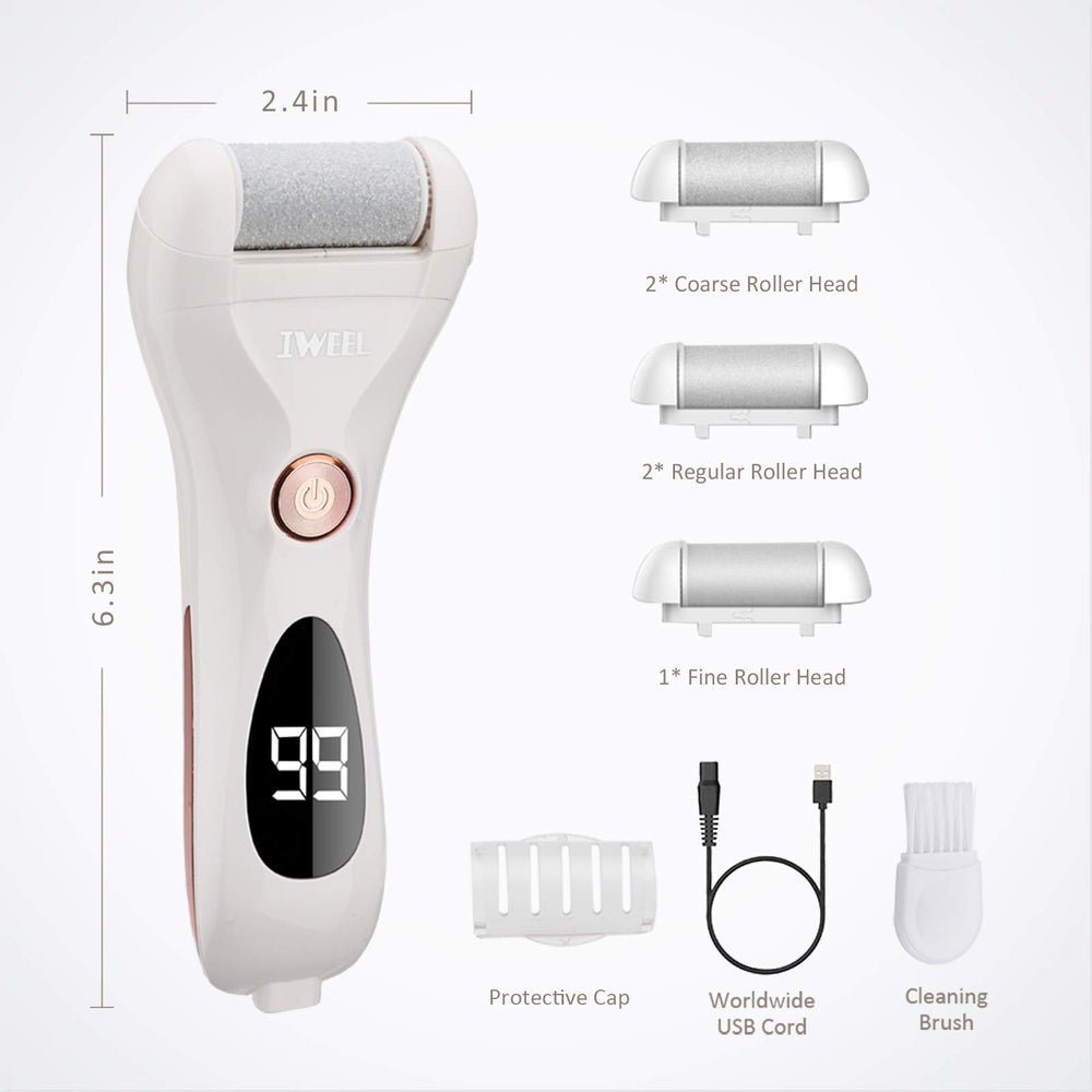 IWEEL two speed control for gentle and stubborn calluses
