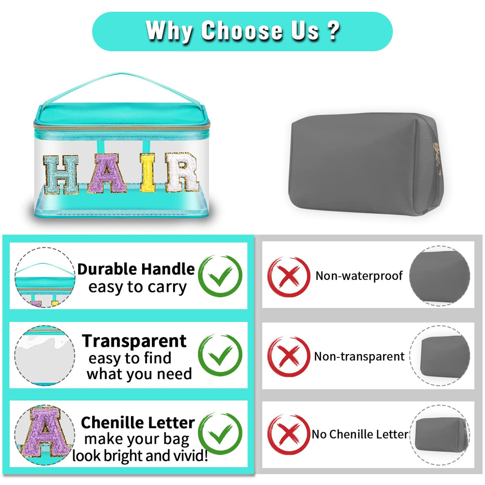 Clear bag with handle for convenient daily use during travel.