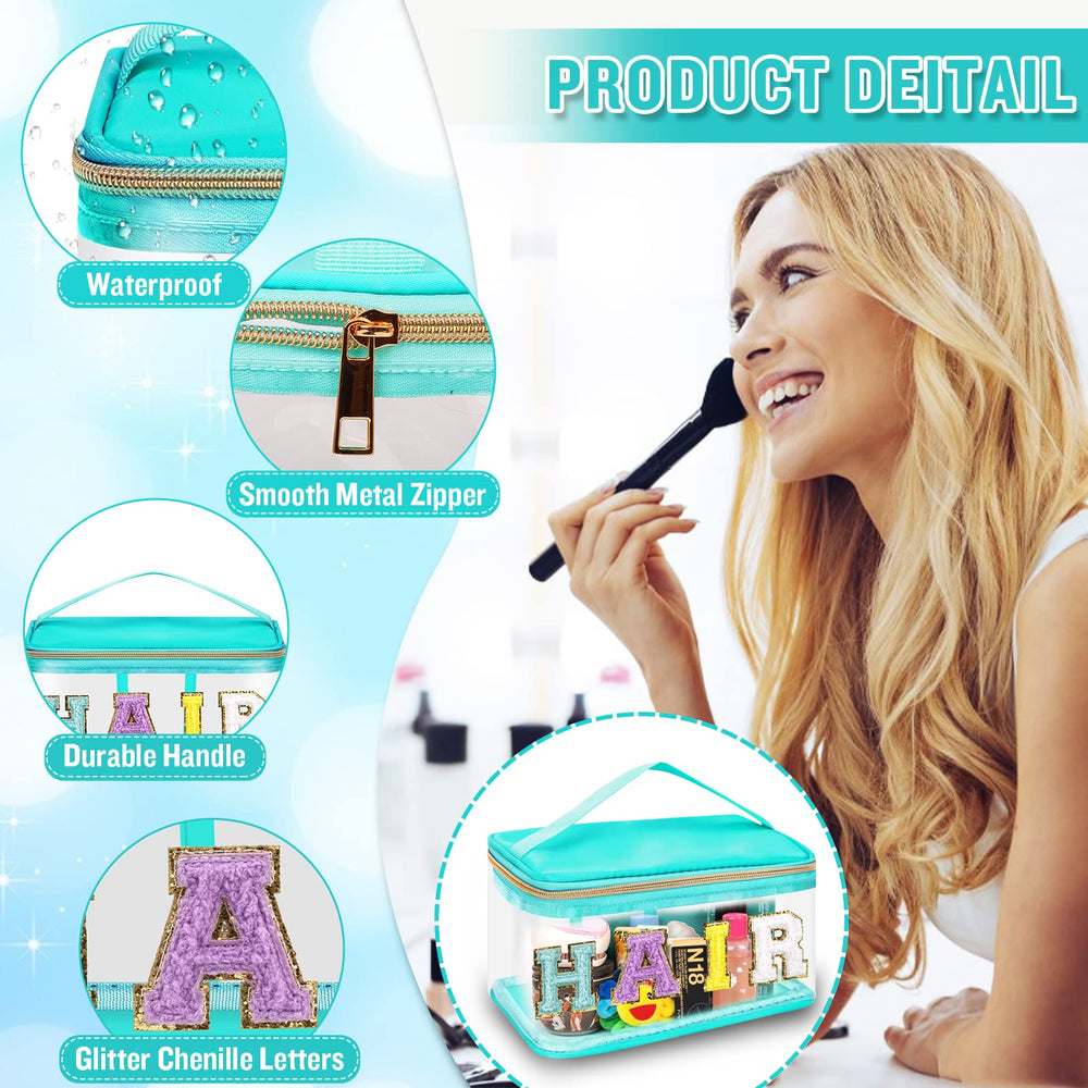 Durable PVC and nylon construction protects cosmetics while remaining easy to wipe clean.