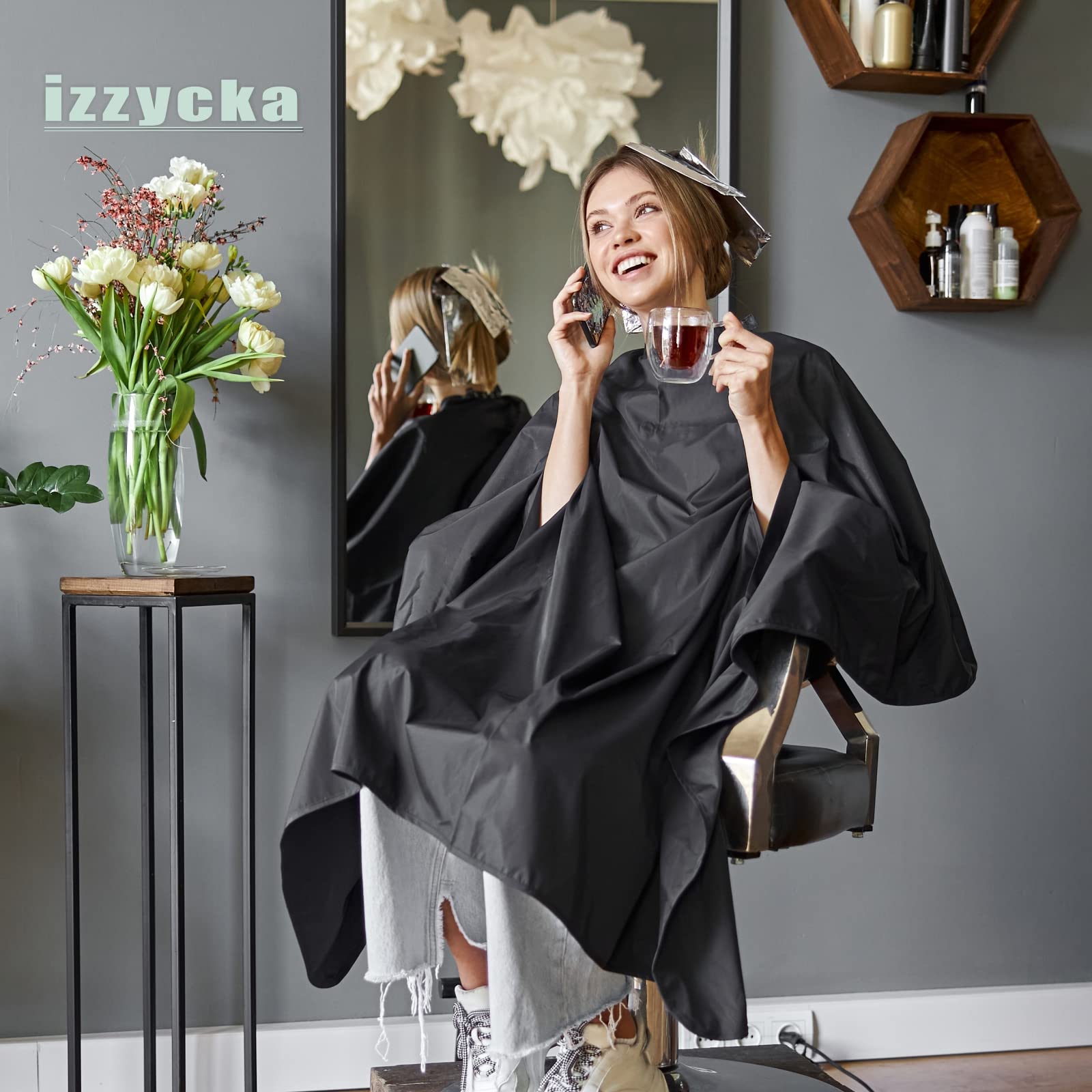Izzycka reusable cape easy to wipe clean and machine wash