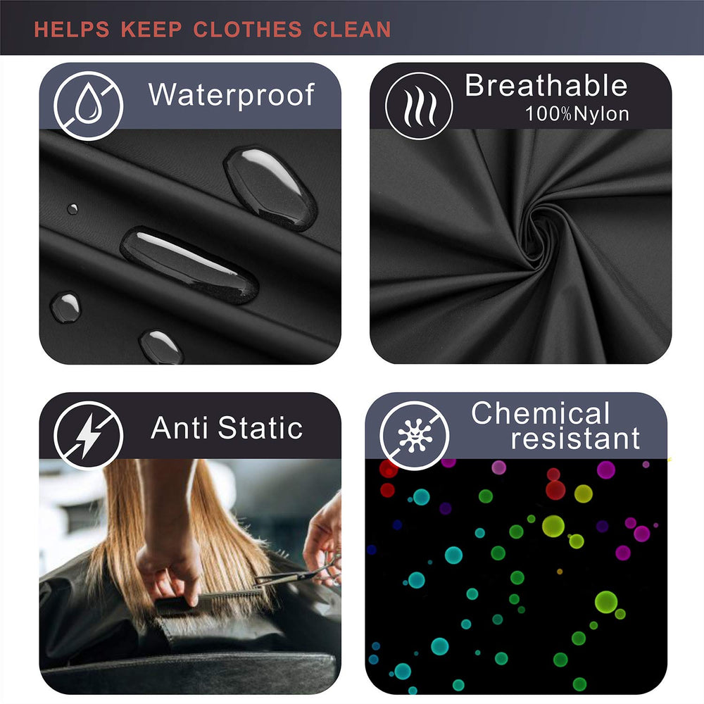 Izzycka barber cape demonstrating easy-clean, reusable design
