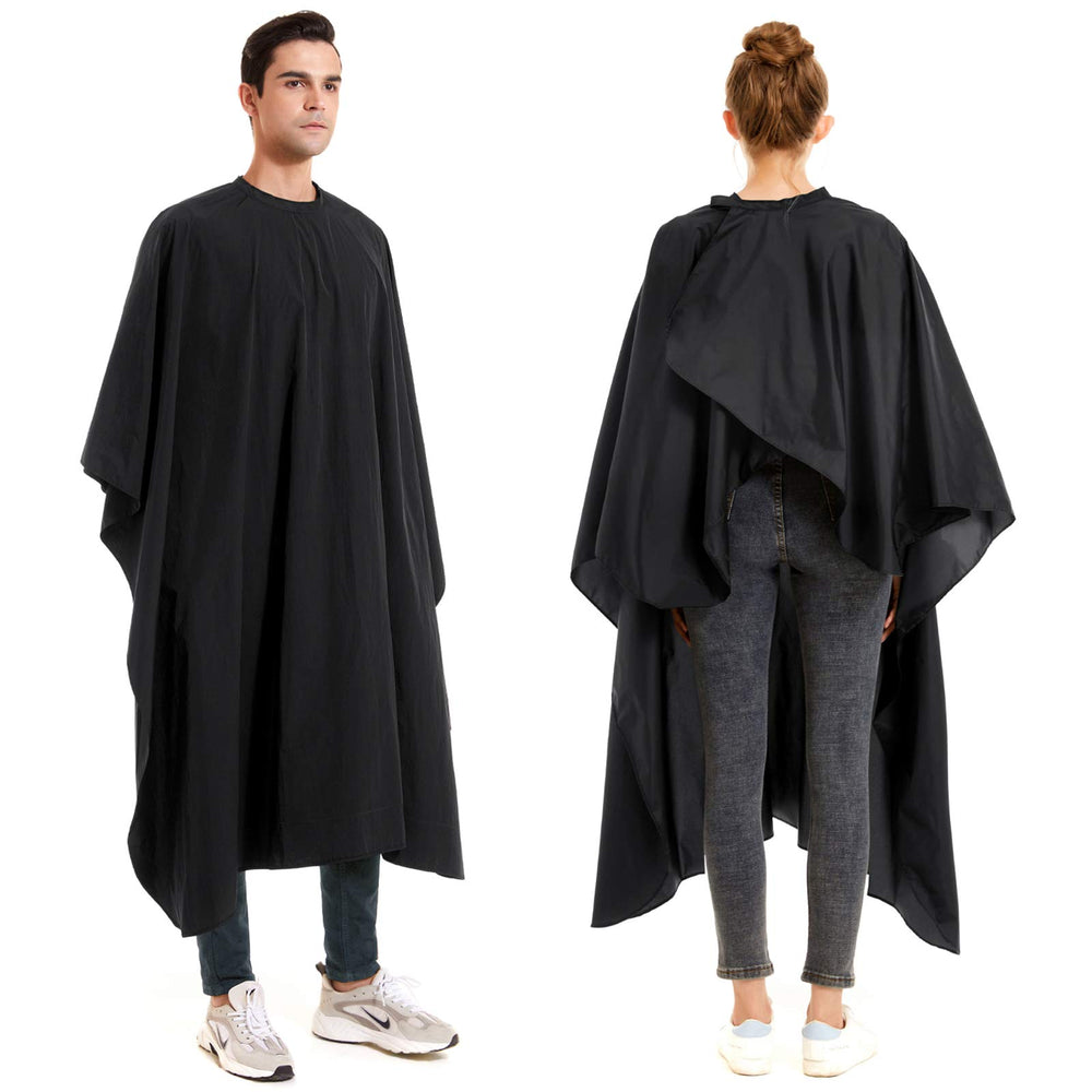 Izzycka barber cape highlighting multi-functional use for dye, styling, and cut