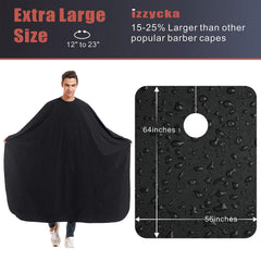 Izzycka barber cape plus-size 64x56 inches suitable for all clients