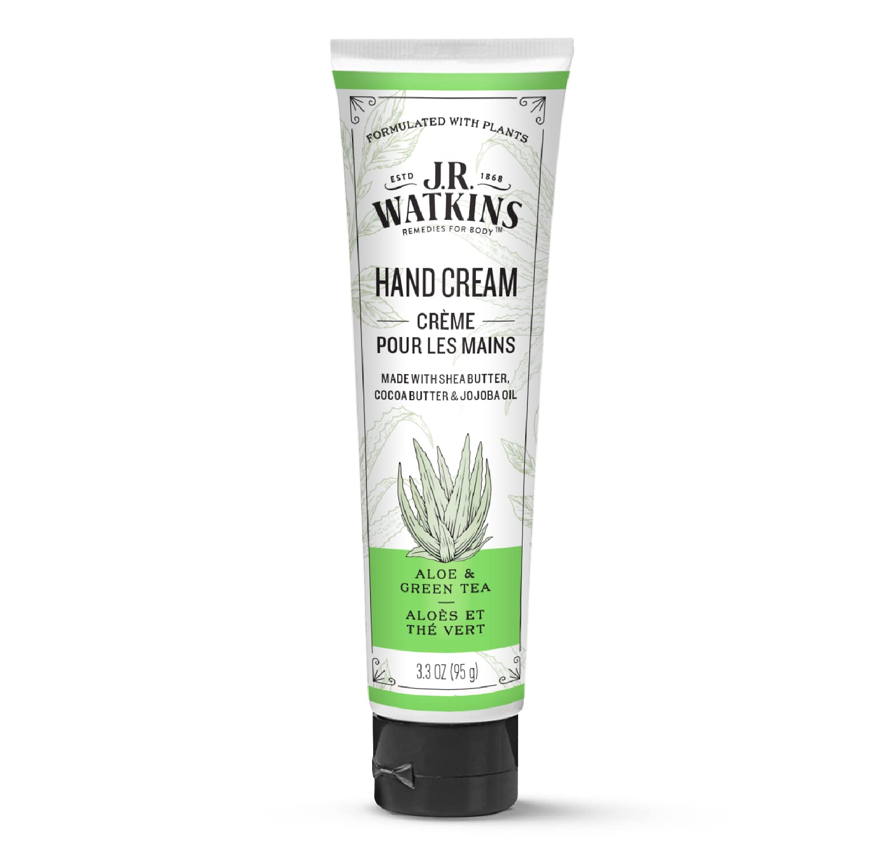 Crema corporal J.R. Watkins con aloe y té verde en bote, hidratación diaria