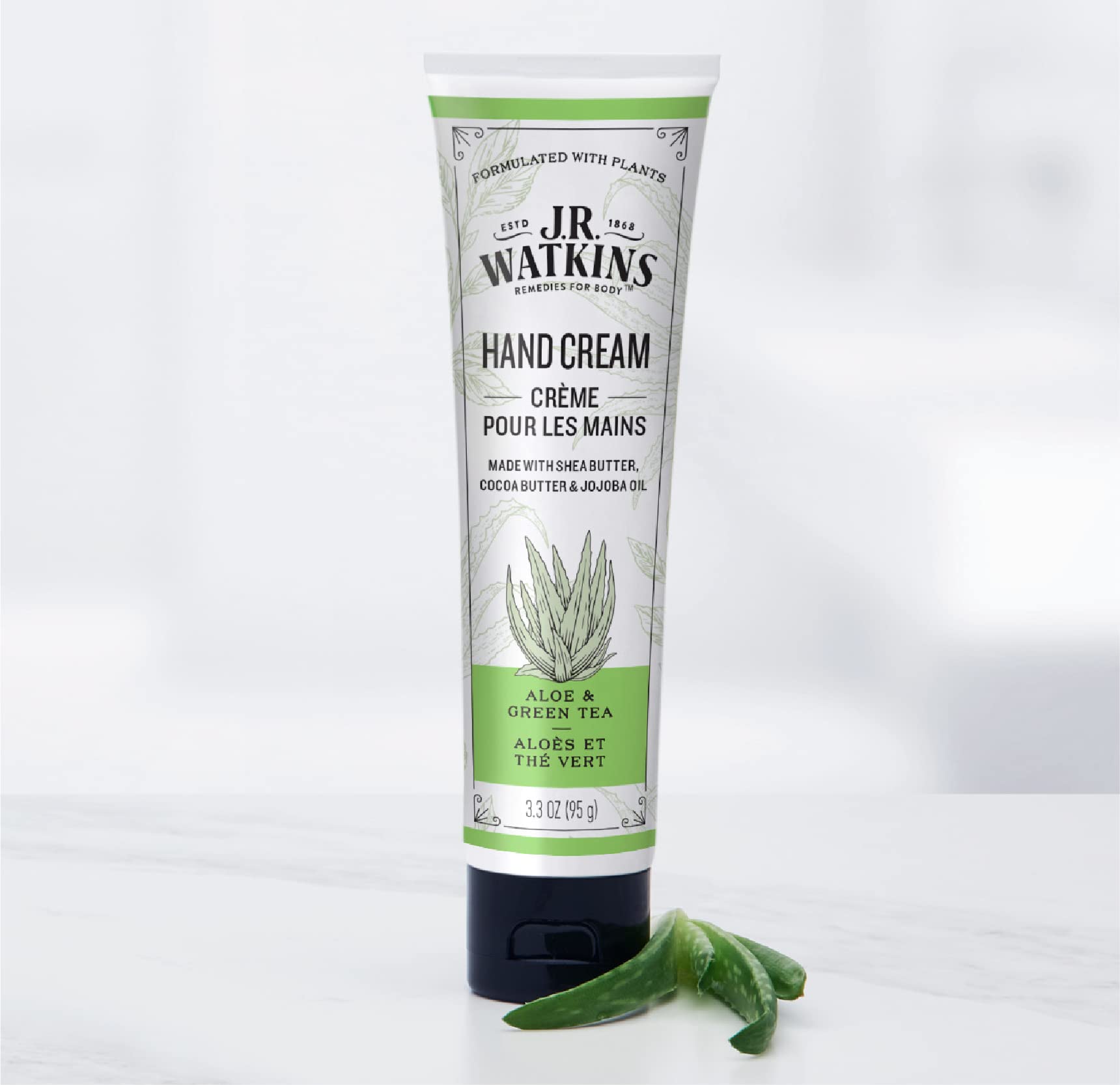 Ingredientes naturales en crema J.R. Watkins para piel nutrida