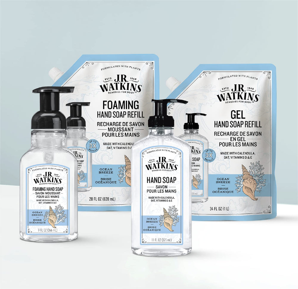 Brisa Marina de J.R. Watkins, fragancia refrescante para lavado diario.