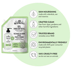 Envase de jabón gel manos J.R. Watkins, recarga lista para rellenar.