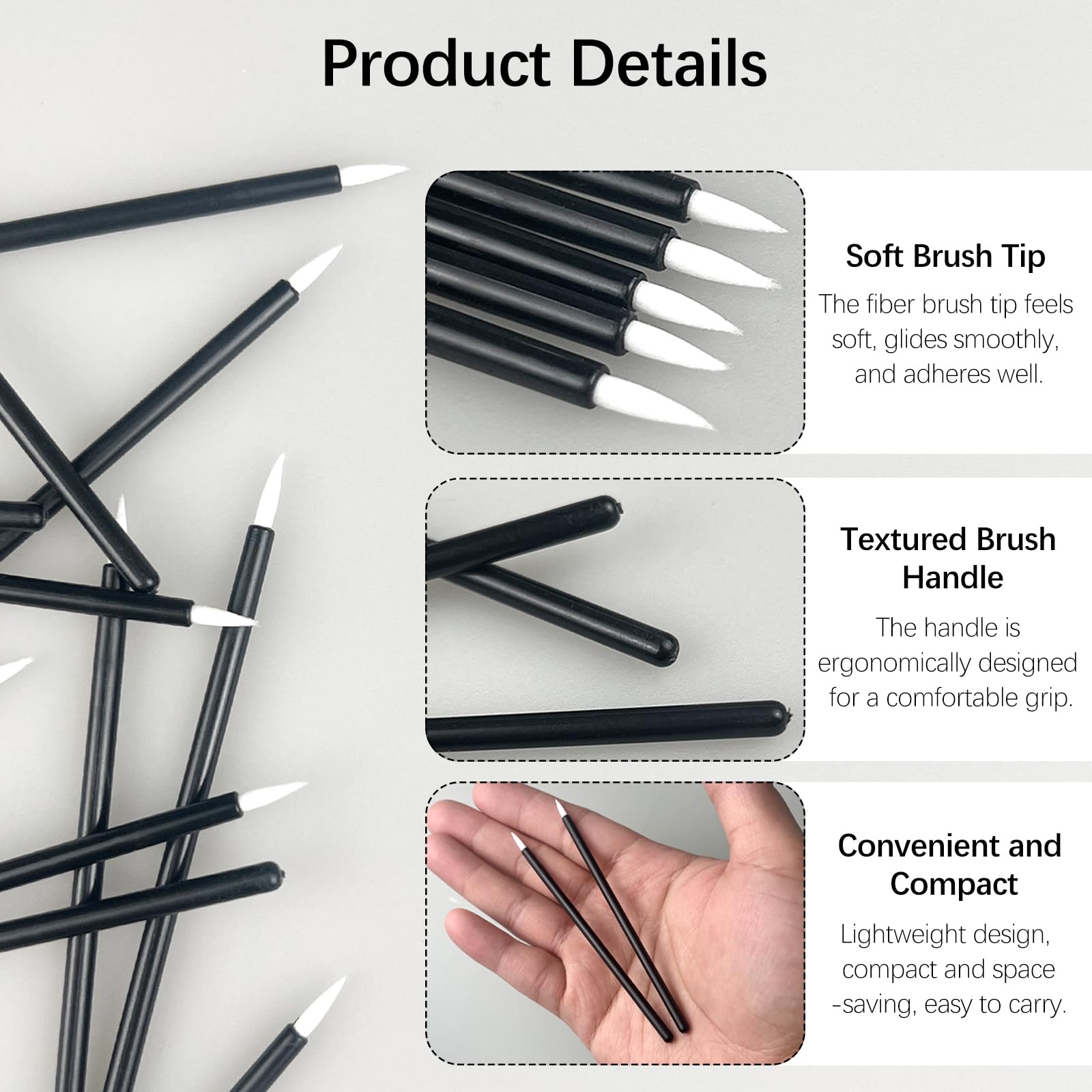 Jaasuee disposable eyeliner brush ideal for professional makeup kits