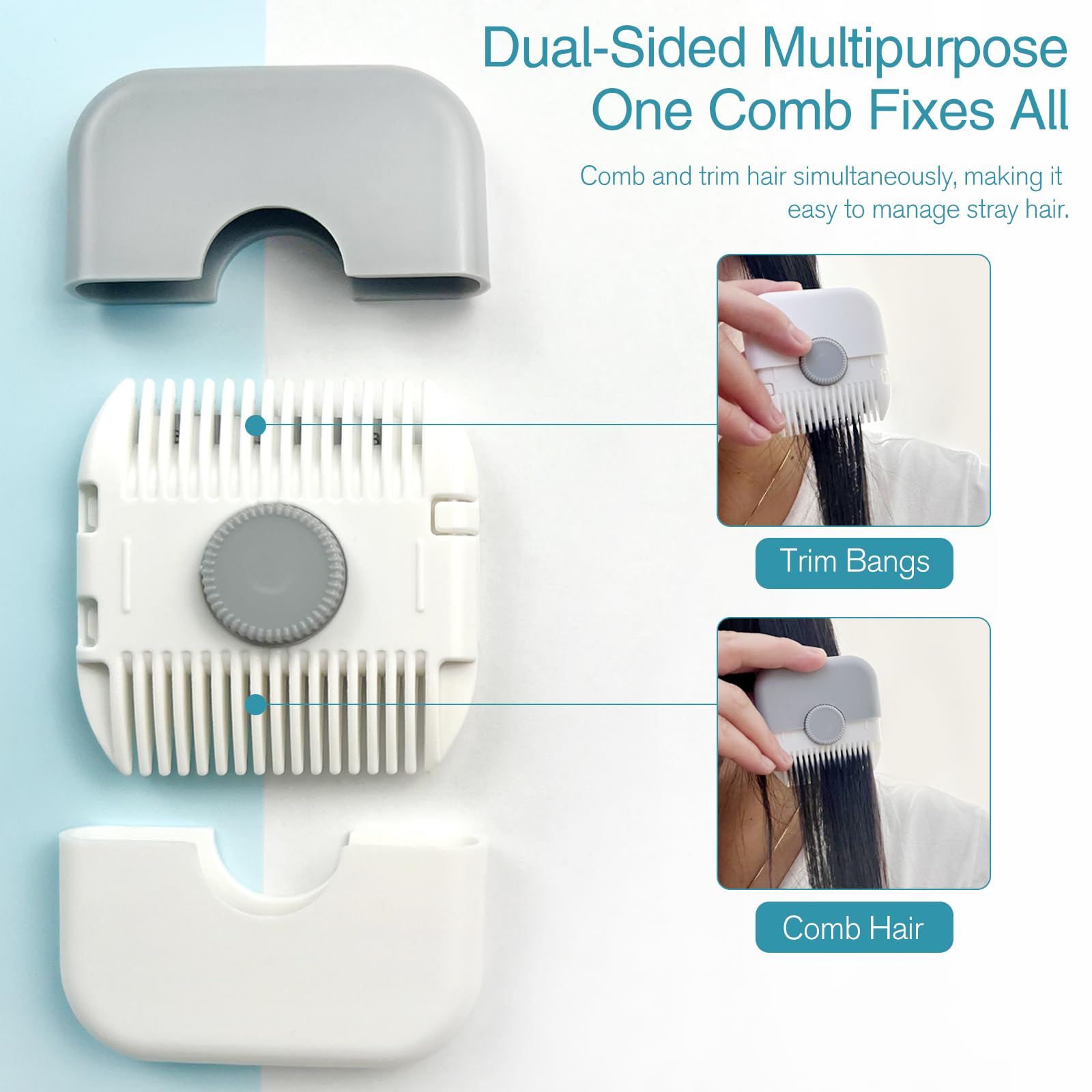 Jaasuee double-sided razor and comb gray enabling versatile styling