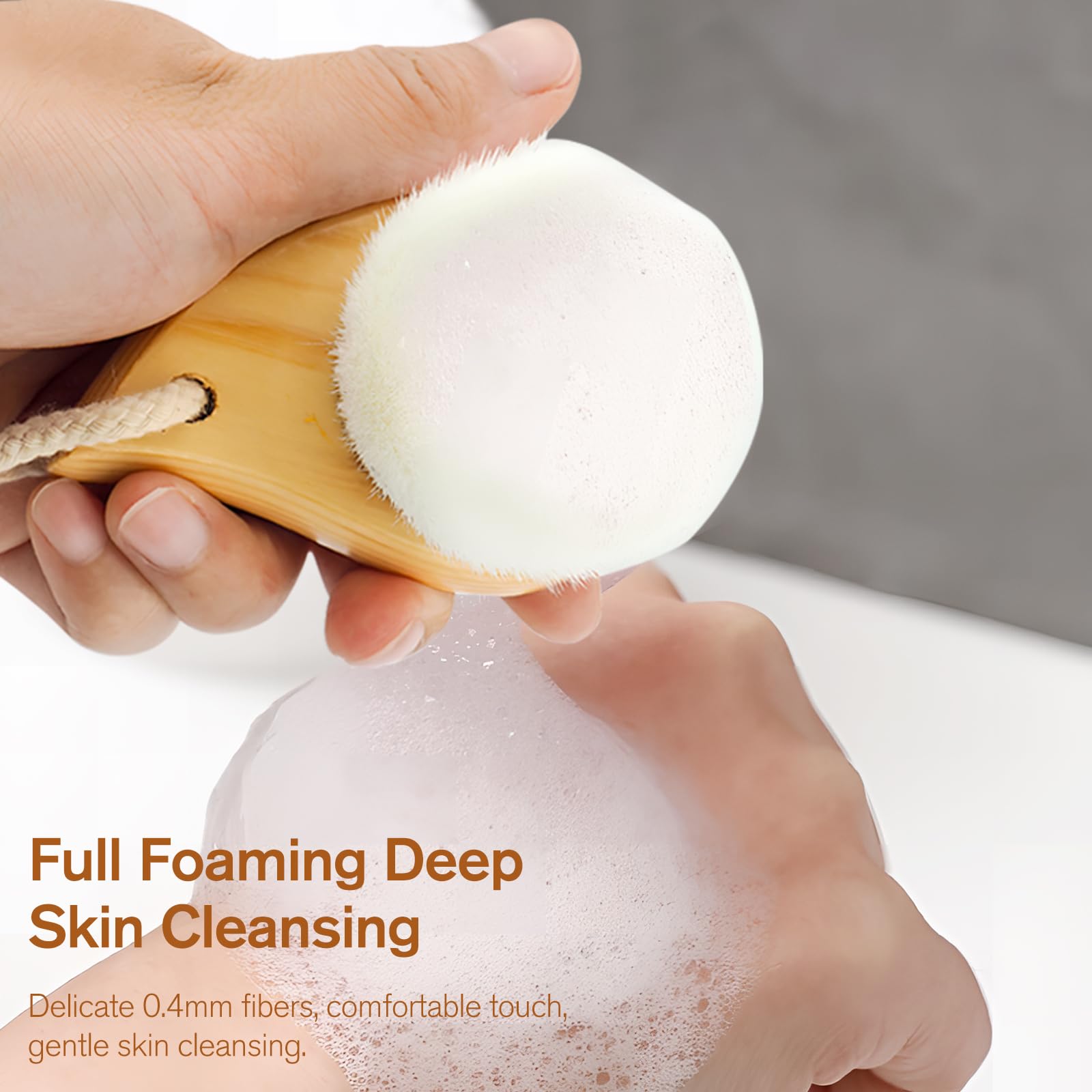 Jaasuee brush in use with cleanser demonstrates versatility for skincare