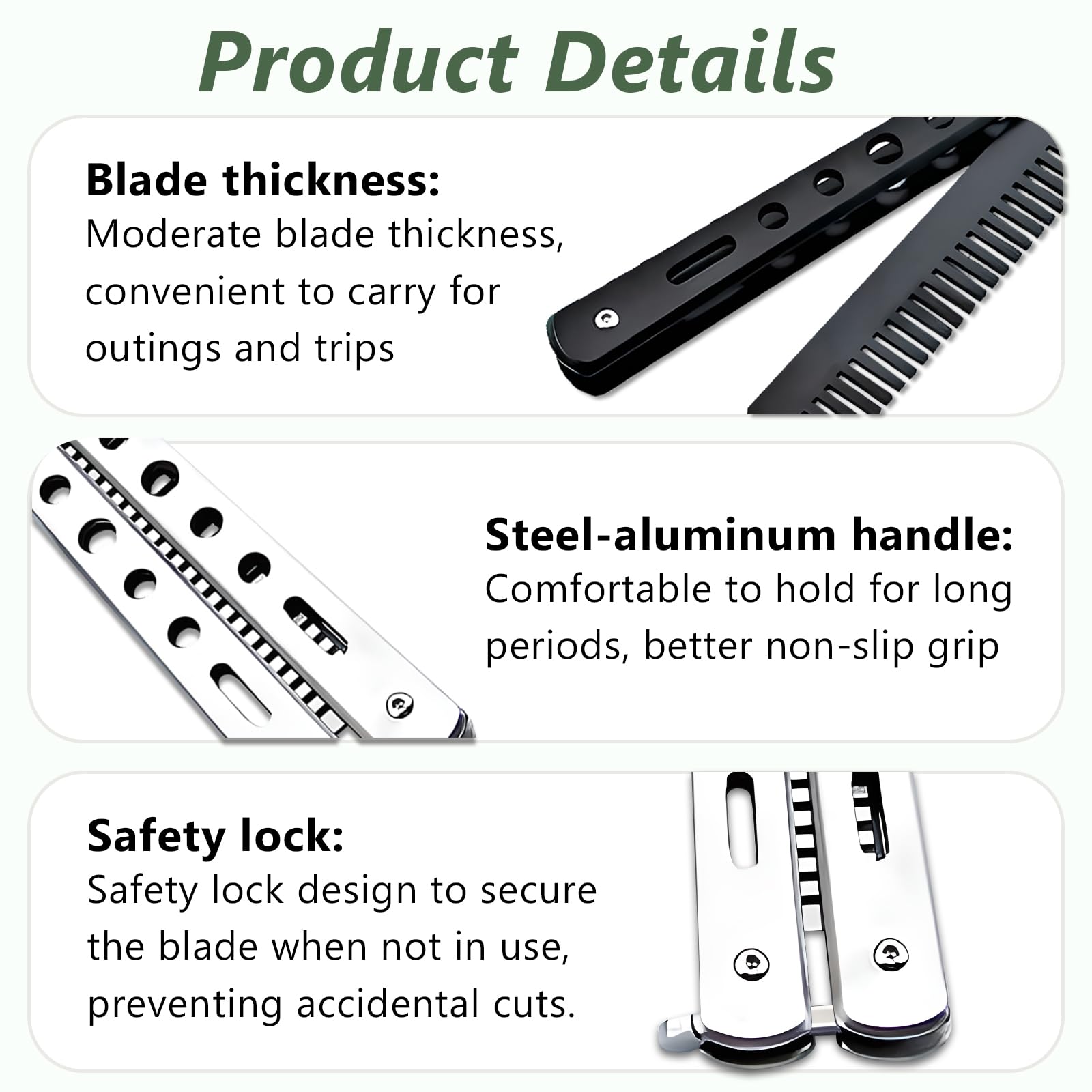 Jaasuee stainless-steel folding comb outdoor ready for hikes or sports