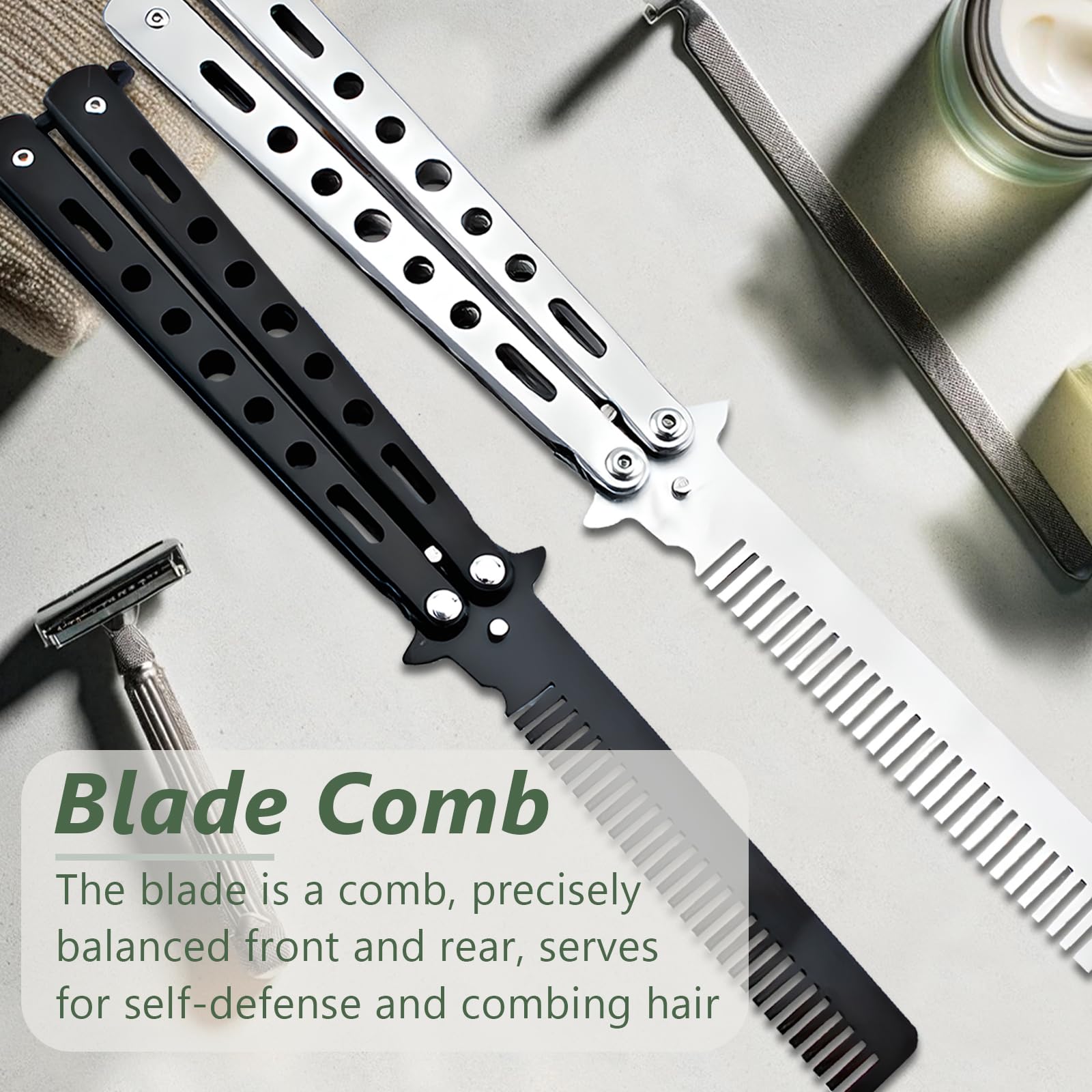 Jaasuee stainless-steel folding comb sport use keeps hair tidy after workouts