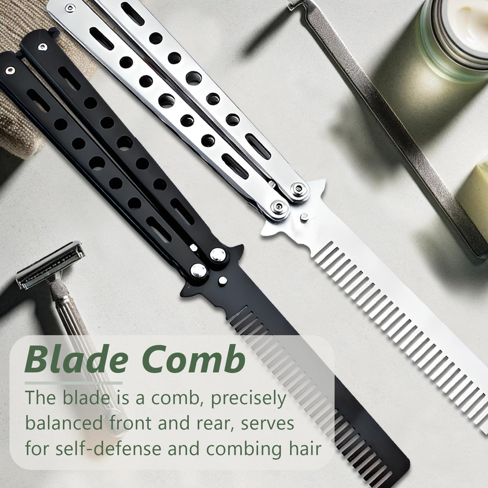 Jaasuee stainless-steel folding comb sport use keeps hair tidy after workouts