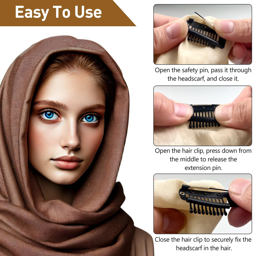 Jaasuee sujetadores para pañuelo y cabello, ideal para peinados DIY.