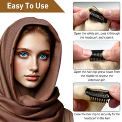 Jaasuee sujetadores para pañuelo y cabello, ideal para peinados DIY.
