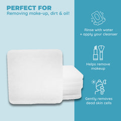 Jacent mini exfoliating pad makeup removal scene emphasizes cleansing and makeup removal.
