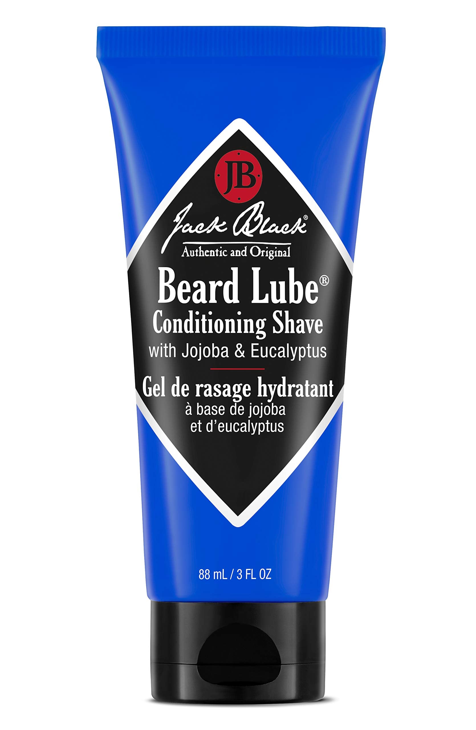 Jack Black Beard Lube Conditioning Shave with see-through texture for precise, smooth shaving
