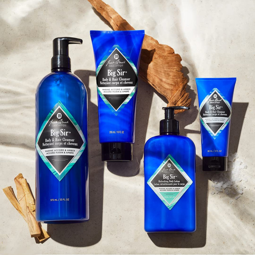 Jack Black Big Sir shower routine image highlighting refreshing coastal fragrance.