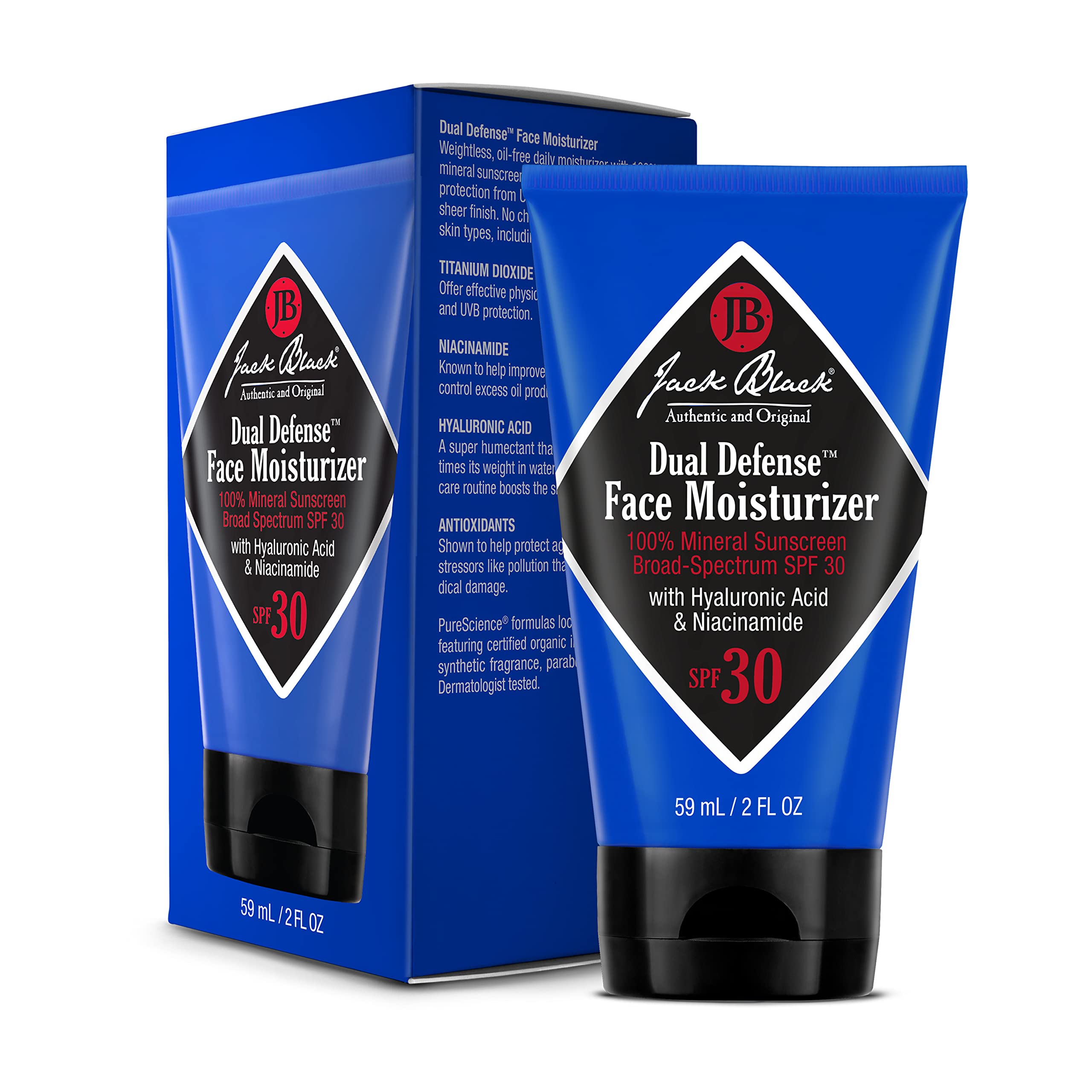 Jack Black Dual Defense SPF 30 dispenser demonstrating easy application.