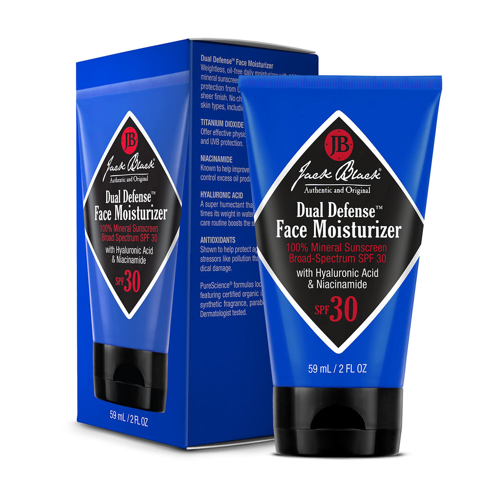 Jack Black Dual Defense SPF 30 dispenser demonstrating easy application.