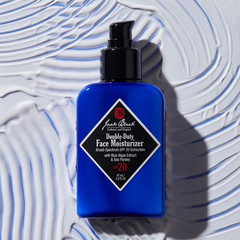 Morning application scene of Jack Black moisturizer on the face