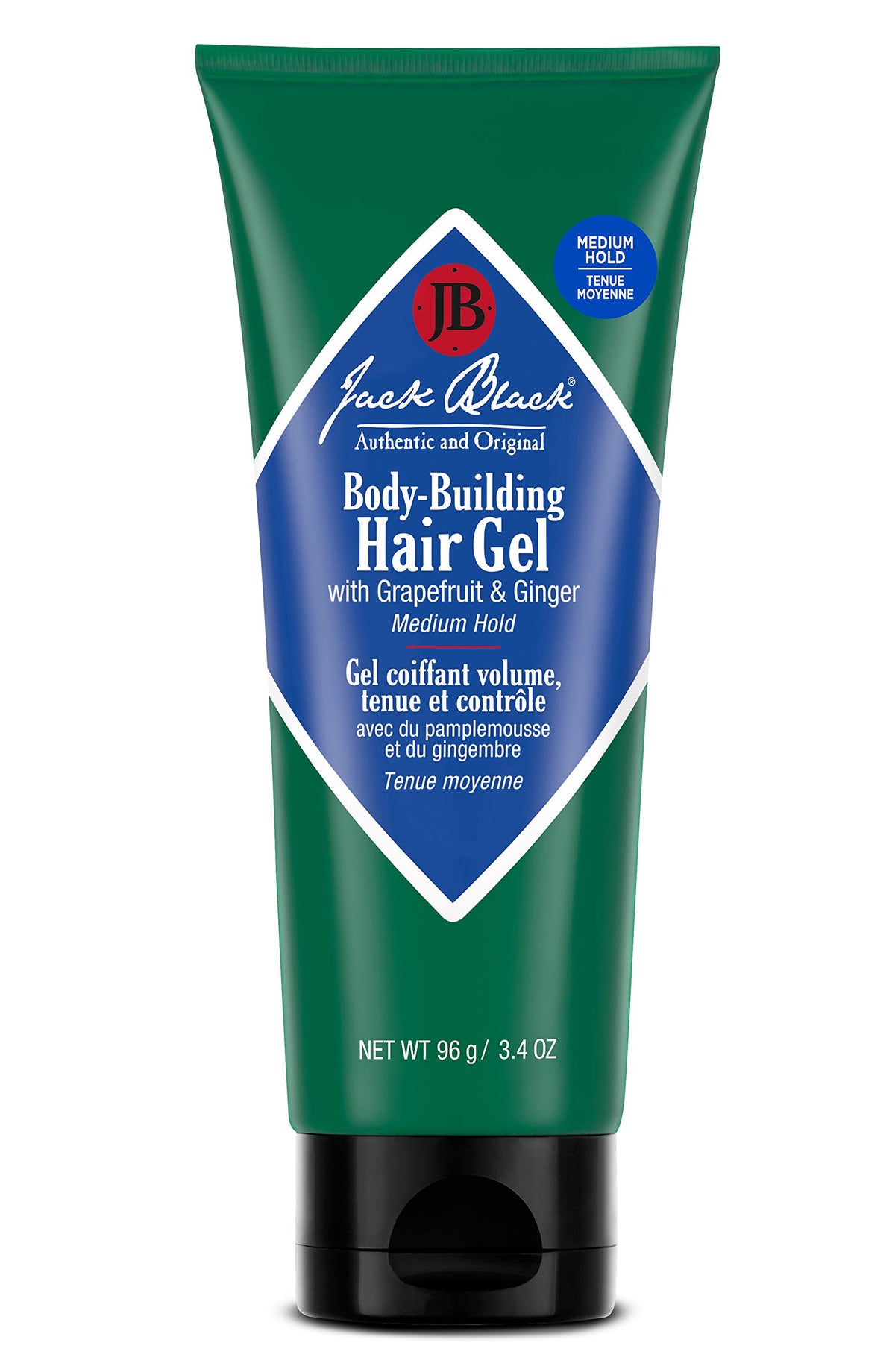 Gel para cabello Jack Black, enfoque cuerpo 100 ml, fijación flexible sin fragancia.