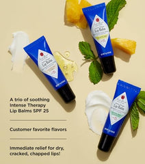 Jack Black Intense Therapy Lip Balm features avocado oil for natural conditioning.