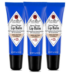Jack Black Intense Therapy Lip Balm trio pack displayed for daily lip care