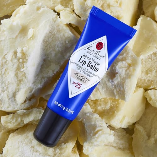 Jack Black lip balm tube close-up highlights shea butter for soft lips