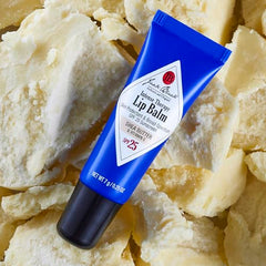 Jack Black lip balm tube close-up highlights shea butter for soft lips