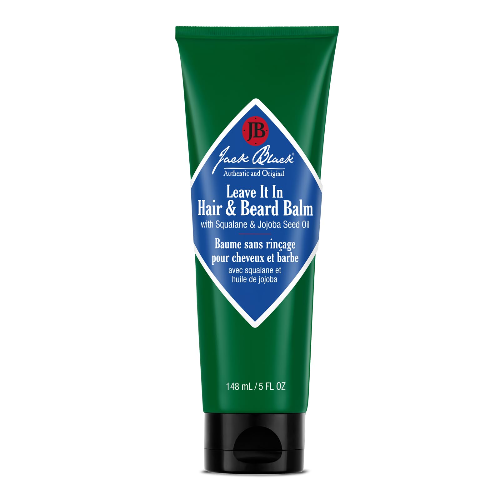Jack Black Leave It In Hair & Beard Balm packaging for travel and easy access.