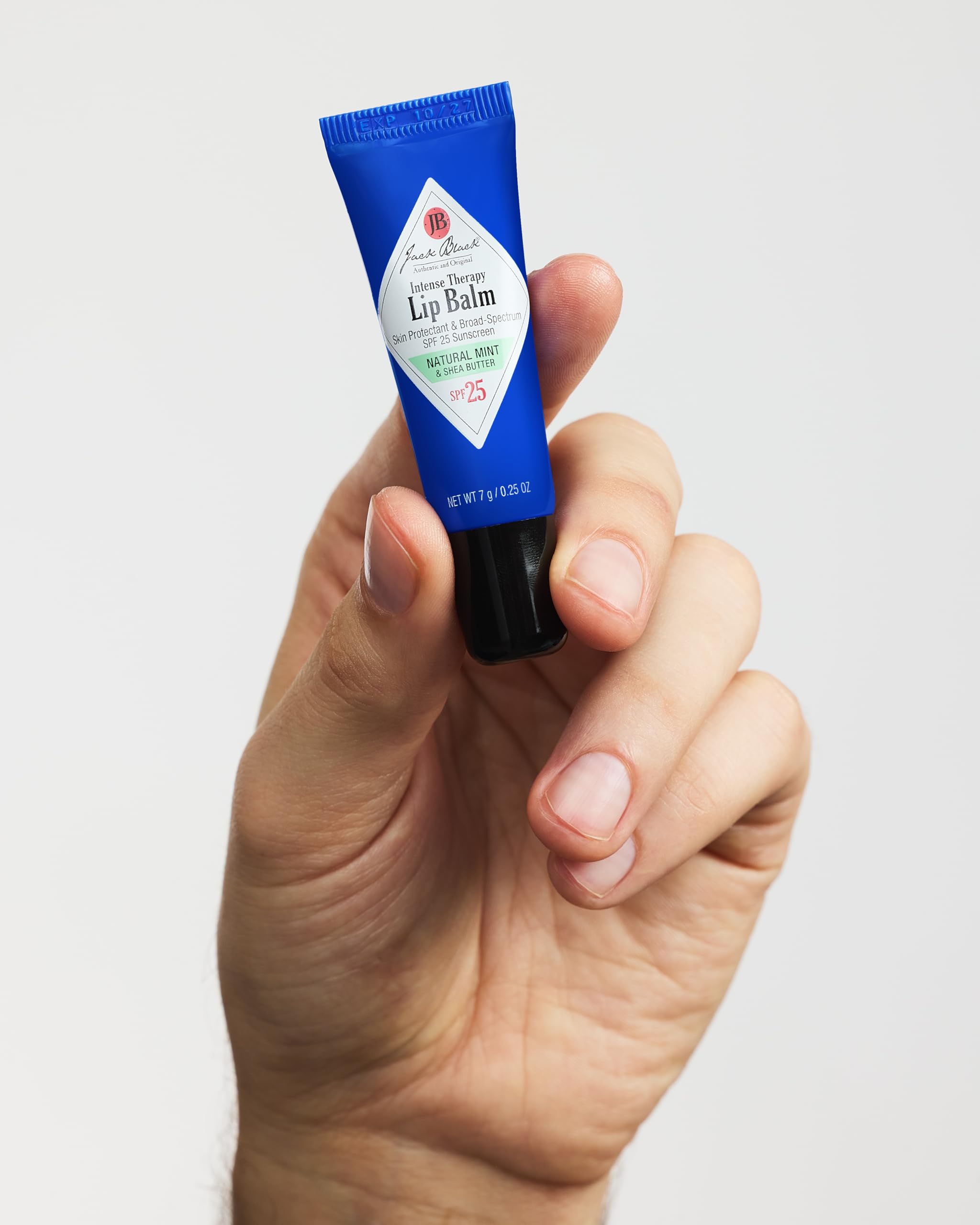 Jack Black lip balm absorbs quickly, delivering moisture relief
