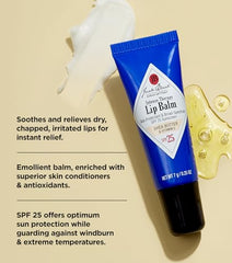 Jack Black lip balm with avocado oil visual emphasizes deep hydration