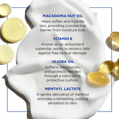 Close-up of macadamia oil in Jack Black lotion delivering deep hydration