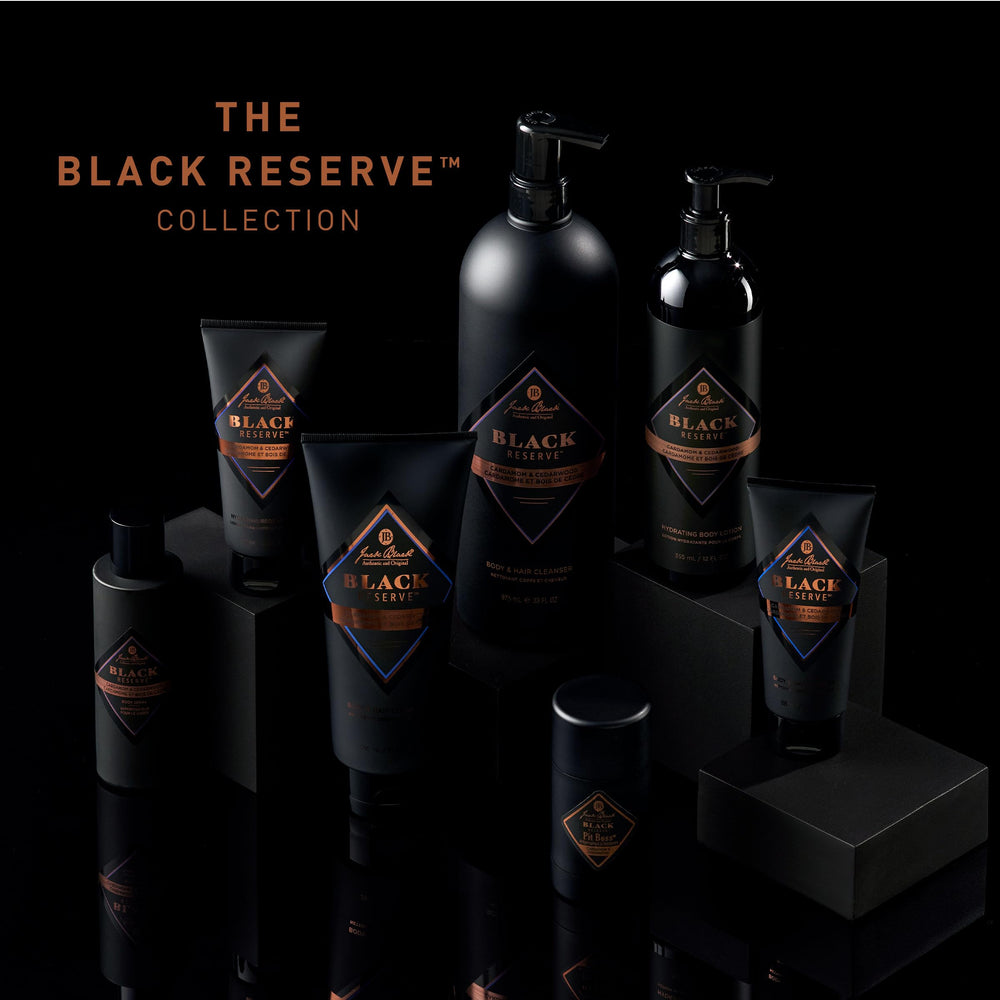 Jack Black Pit Boss Black Reserve gentle formula for sensitive skin.