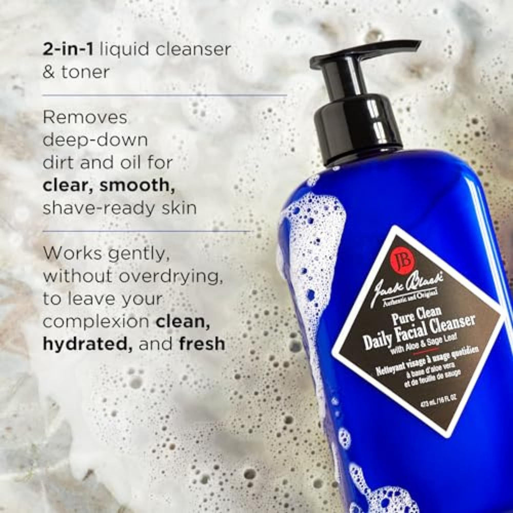 Foam dispensed from Jack Black cleanser for gentle cleansing