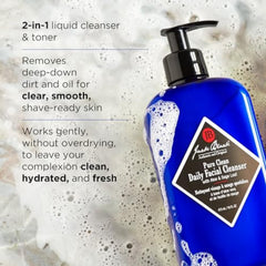 Foam dispensed from Jack Black cleanser for gentle cleansing