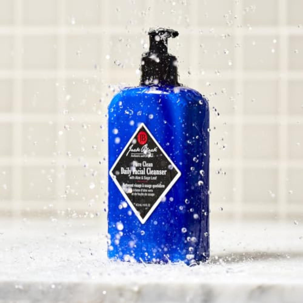 Morning routine with Jack Black cleanser for a clean, hydrated complexion