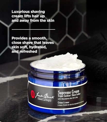 Jack Black Supreme Cream Triple Cushion lather application with brush shows even coverage.