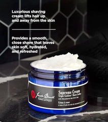 Jack Black Supreme Cream Triple Cushion lather application with brush shows even coverage.