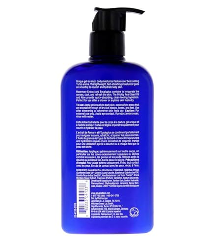 Jack Black Turbo application glide highlights smooth absorption for refreshed skin.