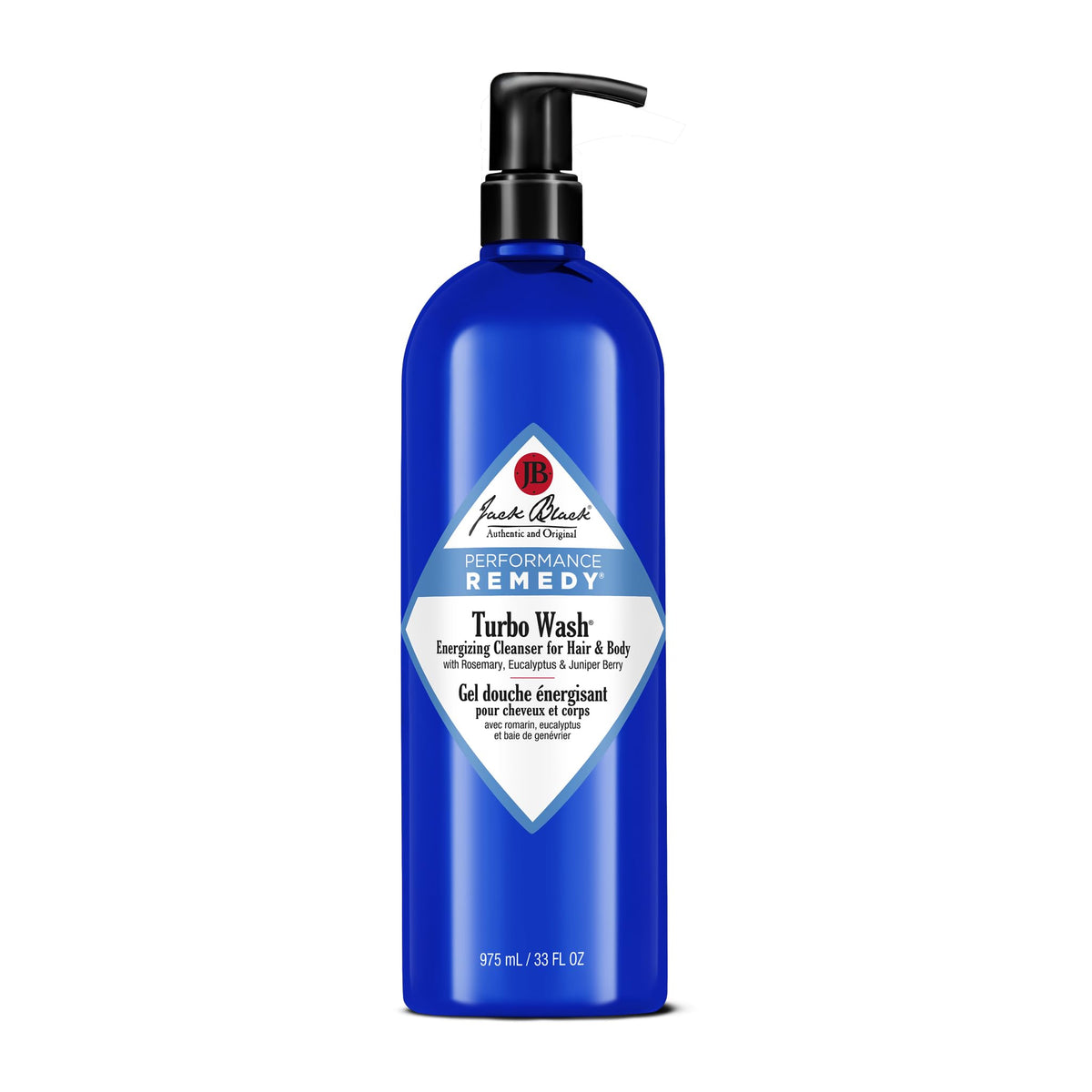 Jack Black Turbo Wash bottle front showing dual-purpose cleanser for hair and body