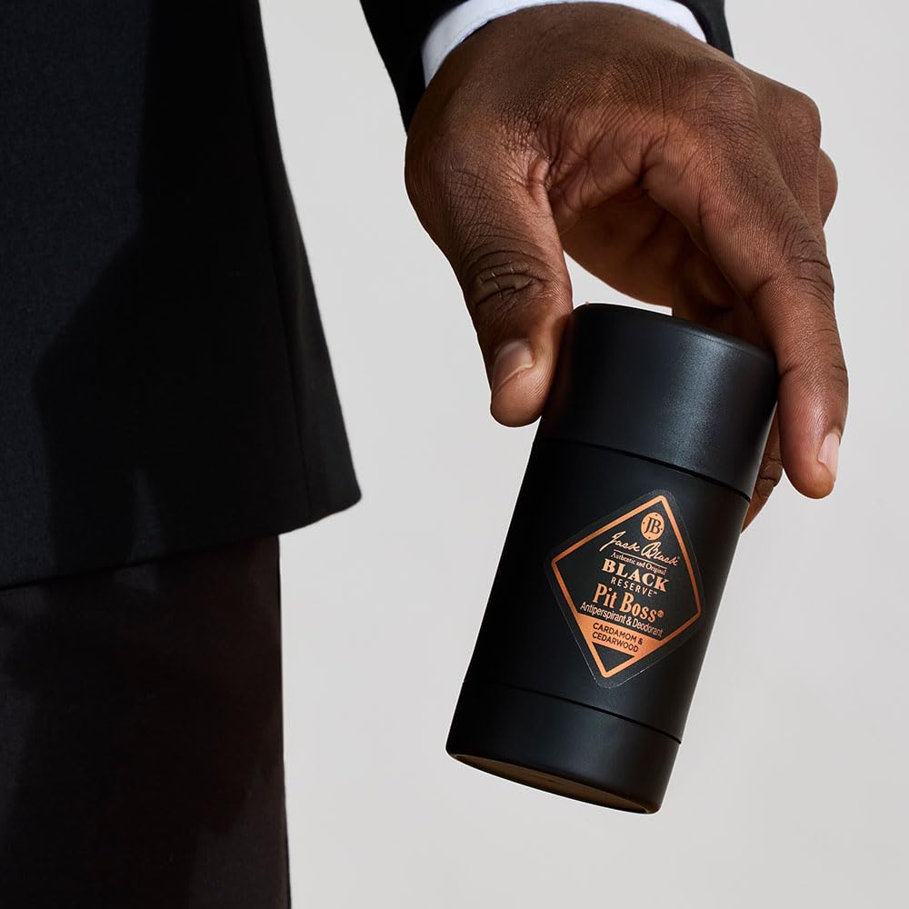 Gentle formula for sensitive underarms from Jack Black Pit Boss Black Reserve.