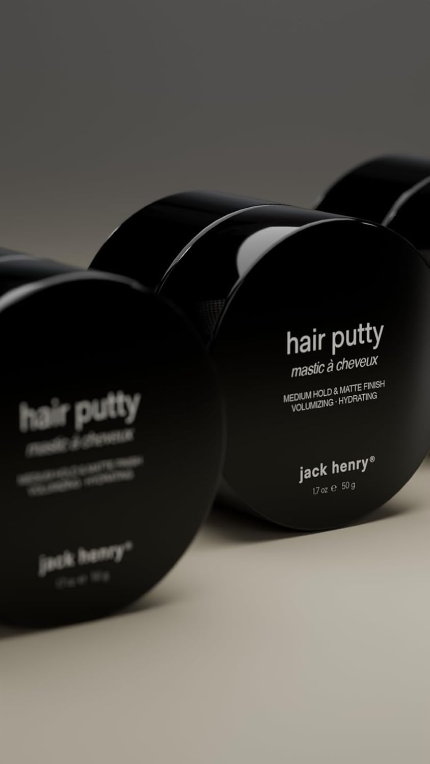 Jack Henry Hair Putty matte finish closeup for effortless styling.